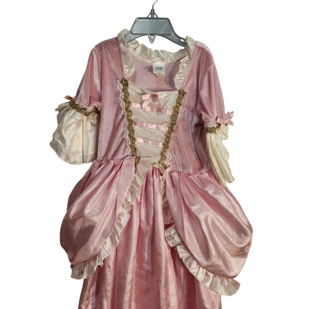 Little Adventures Pink Marie Antoinette Costume Gold Trim Kids Size 3-5 Years M